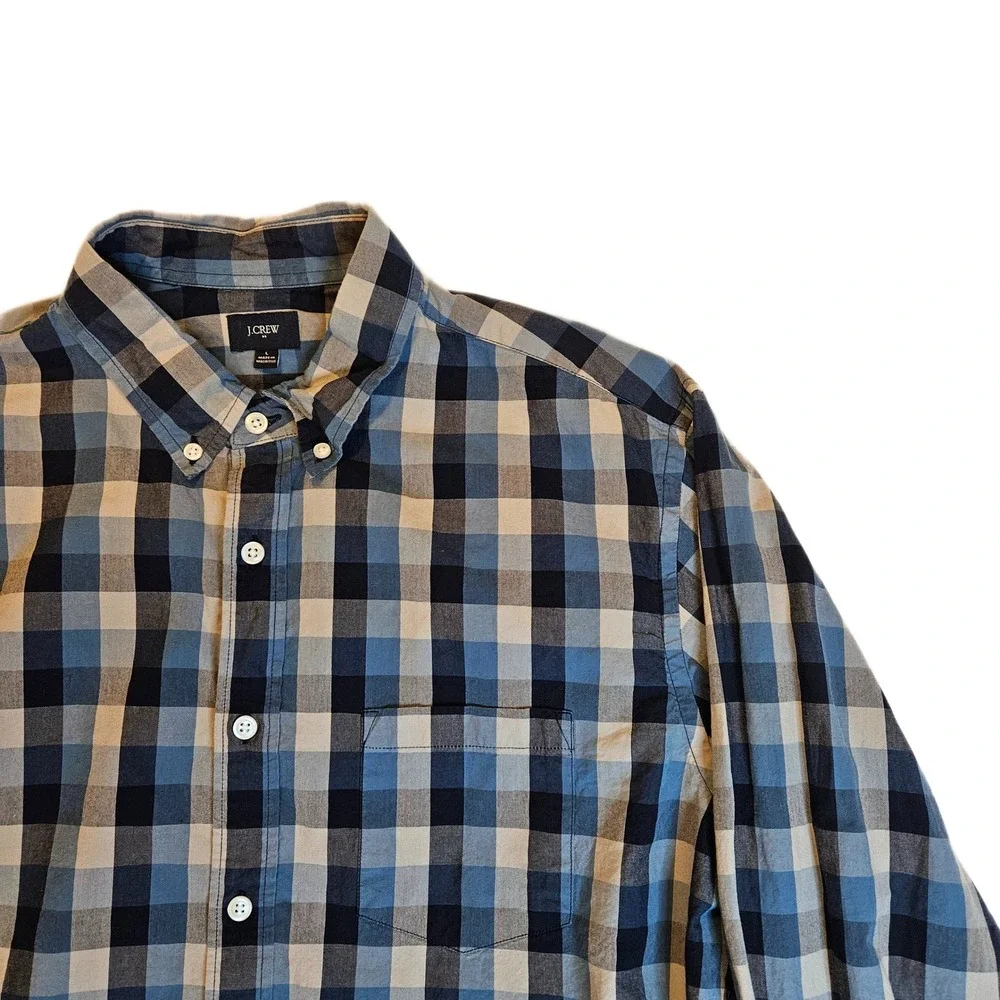 J.Crew Size Large‎ Blue Plaid Button-Up Shirt